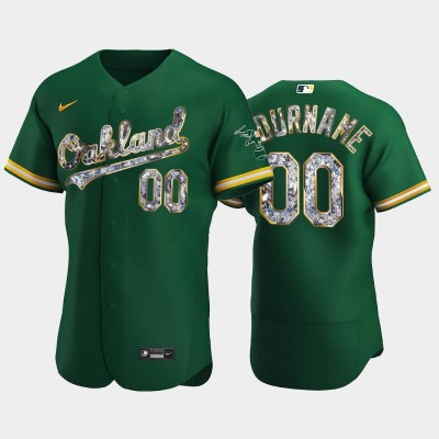 Oakland Athletics Custom Men's Nike Diamond Edition MLB Jersey Green
